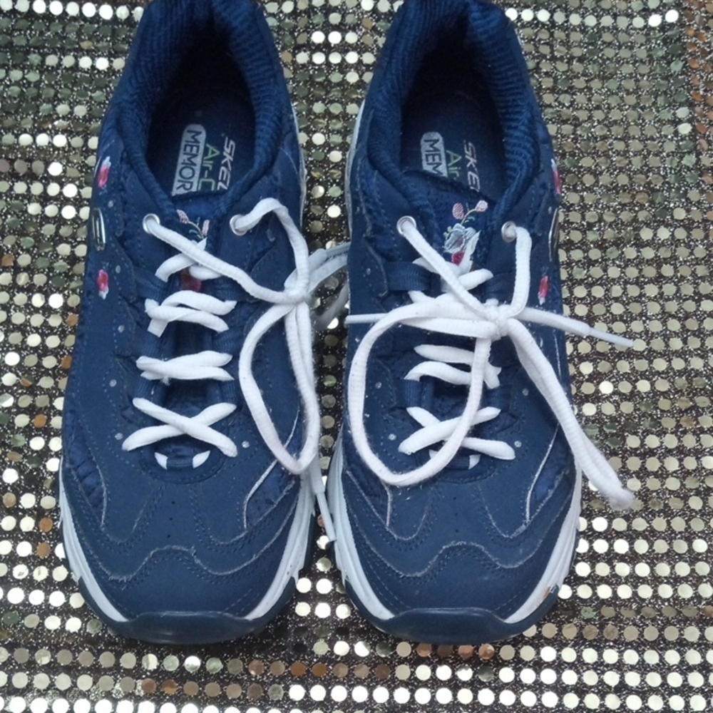 Skechers Dark Blue Sneakers with White Accents